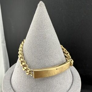 Vintage Speidel ID Bracelet Gold Tone Name ‎ "Darren" 6.5"